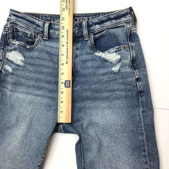 American Eagle Outfitters Mom Jeans Stretch Distressed size 2 length 27" - Picture 7 of 9